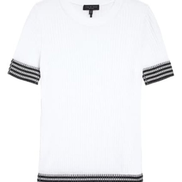 Rag & Bone Artic Check Short Sleeve T-Shirt Top - Picture 3 of 7